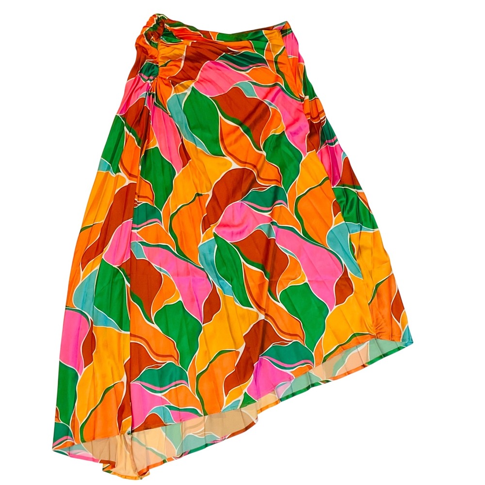 FLYING TOMATO womens skirt bold vibrant statement Maximalist boho asymmetrical S